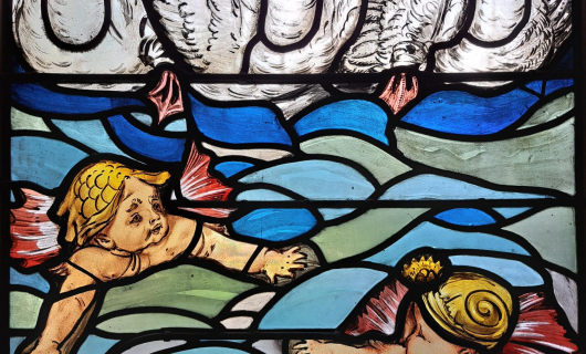 Detail glas in lood raam