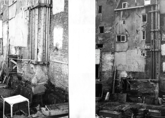 Achtergevel tijdens restauratie van 1986-1987