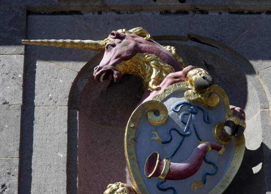 Detail met eenhoorn (foto Arjan Bronkhorst)