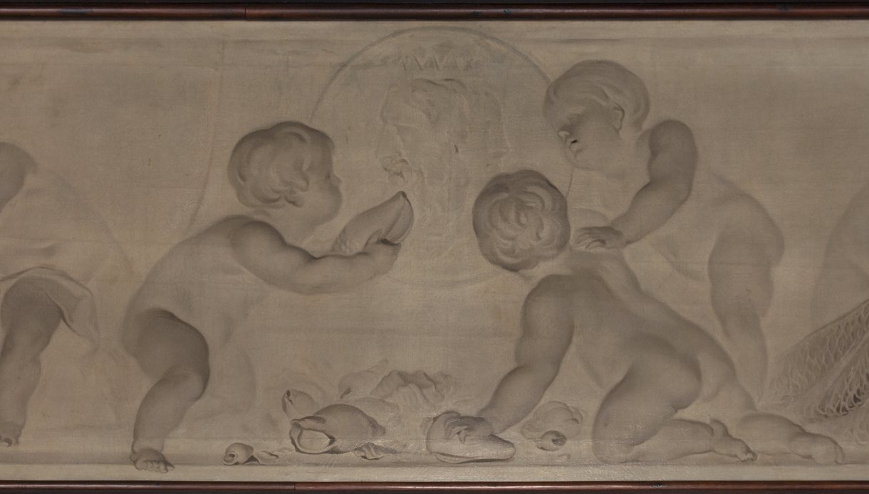 Schildering De Wit boven deur naar binnenkamer Bartolotti