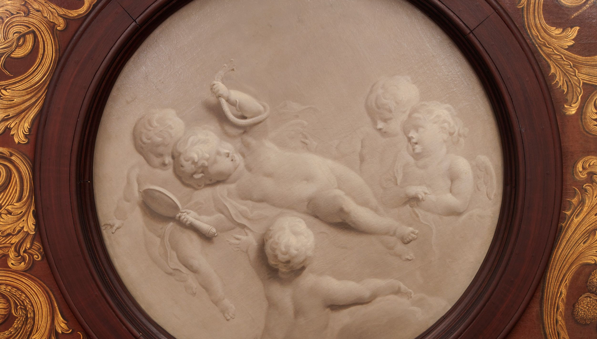 Grisailles met putti van Jacob de Wit