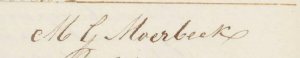 Handtekening van Maria Geertruida Moerbeek uit een akte