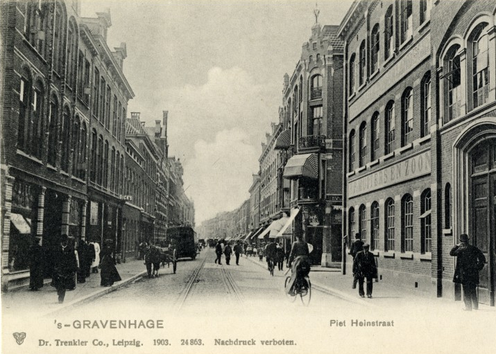 De Piet Heinstraat circa 1903 (foto Haagse Beeldbank)