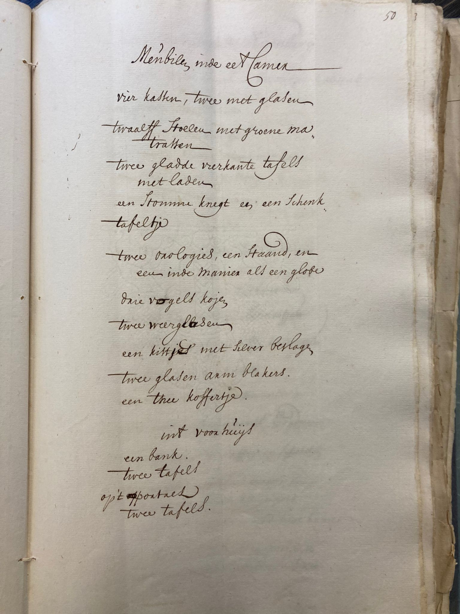 Boedelinventaris uit 1740