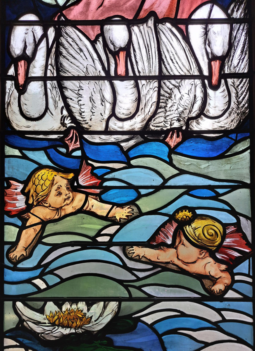 Detail glas in lood raam