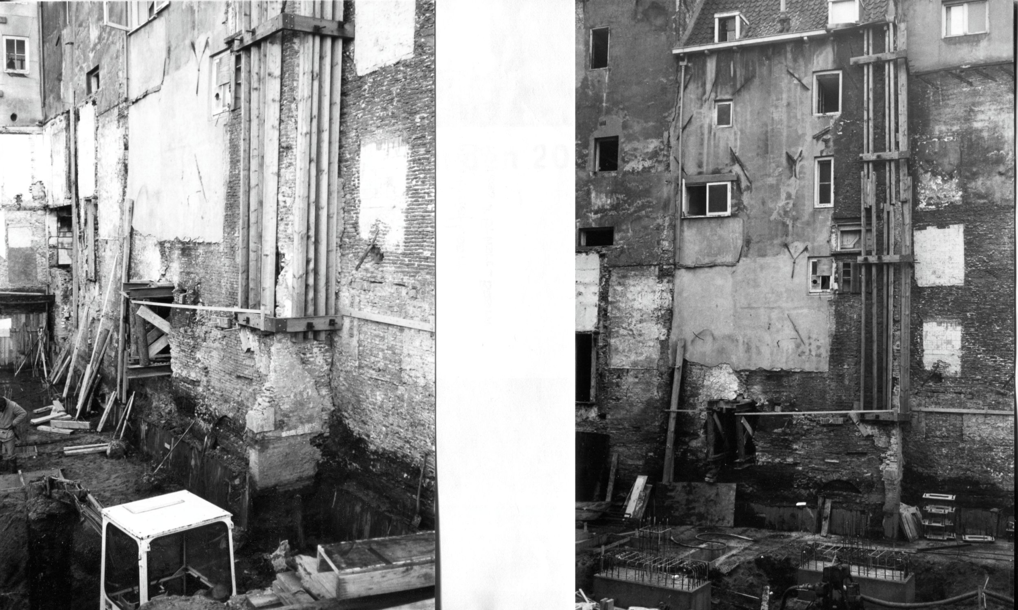 Achtergevel tijdens restauratie van 1986-1987