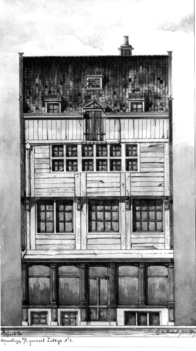 Opmeting van de gevel door G. van Arkel 1879 