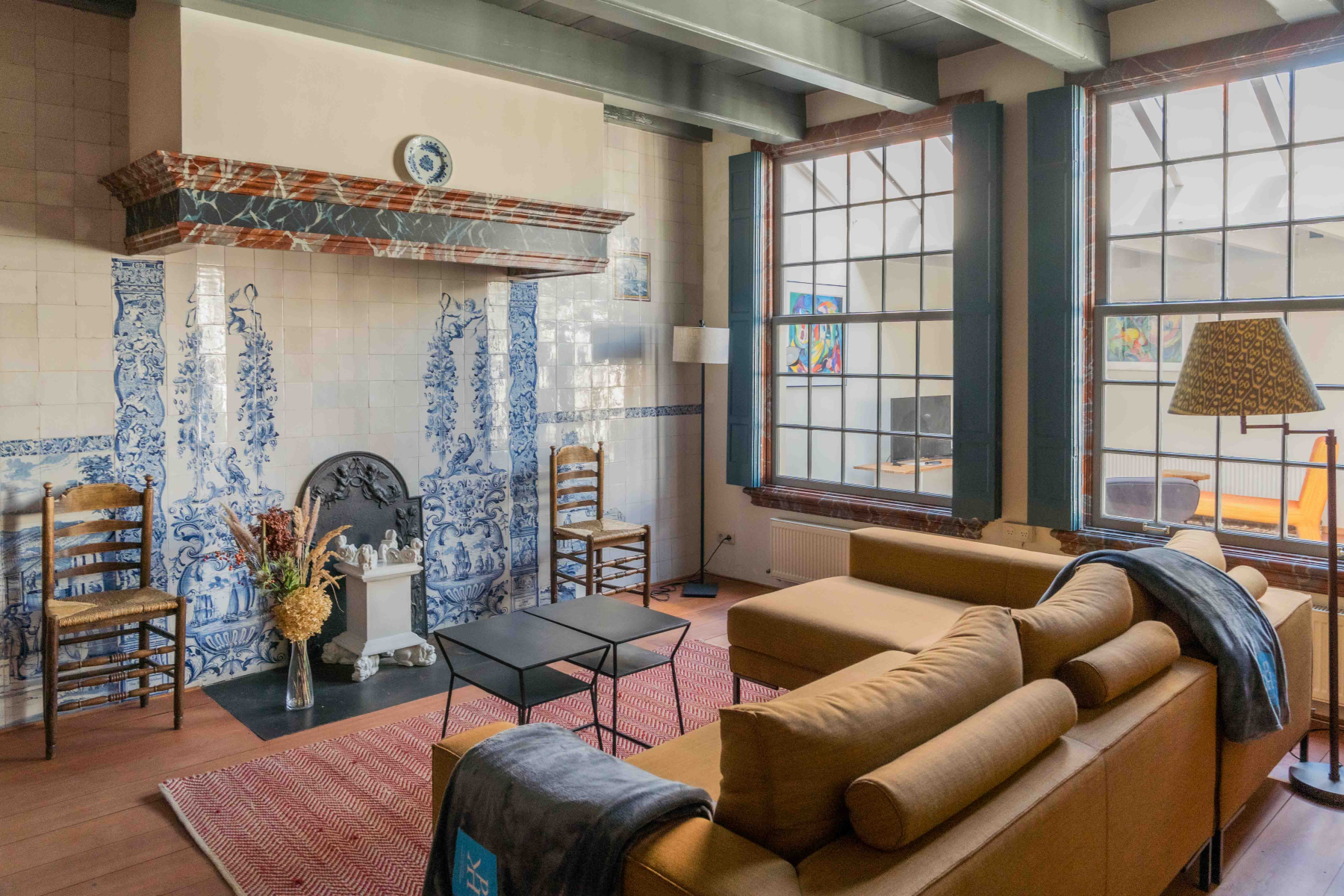 Historische woonkamer van Huis Tichelaar in Makkum