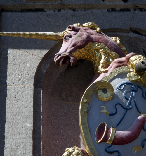 Detail met eenhoorn (foto Arjan Bronkhorst)