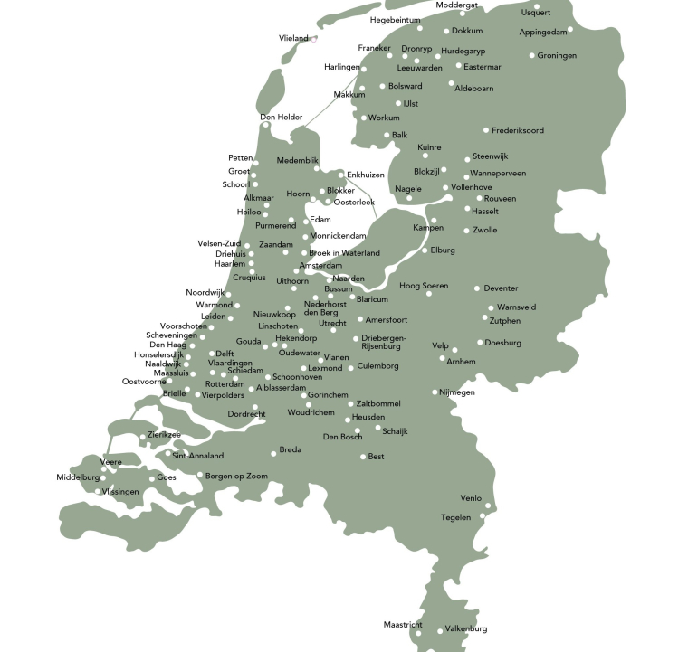 450 monumenten verspreid over 115 plaatsen in Nederland