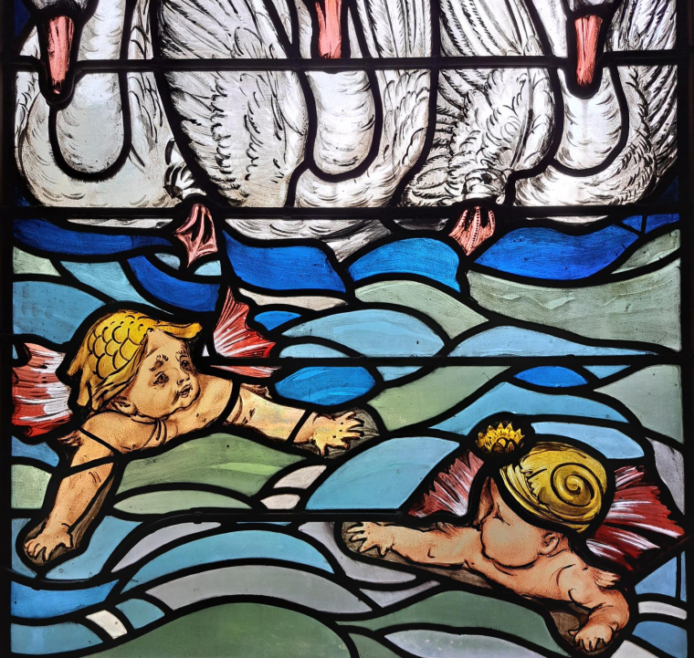 Detail glas in lood raam