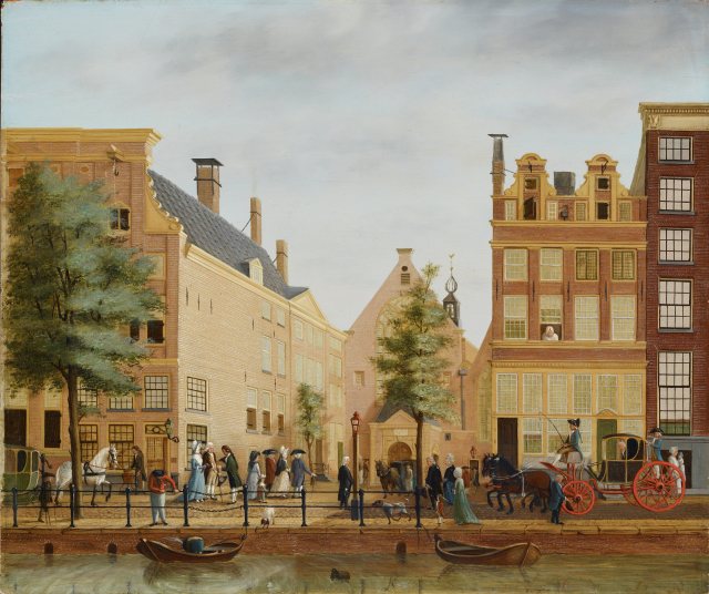 Hendrik Keun - Oudezijds Achterburgwal met Waalse Kerk, ca 1758-1787 (Amsterdam Museum)